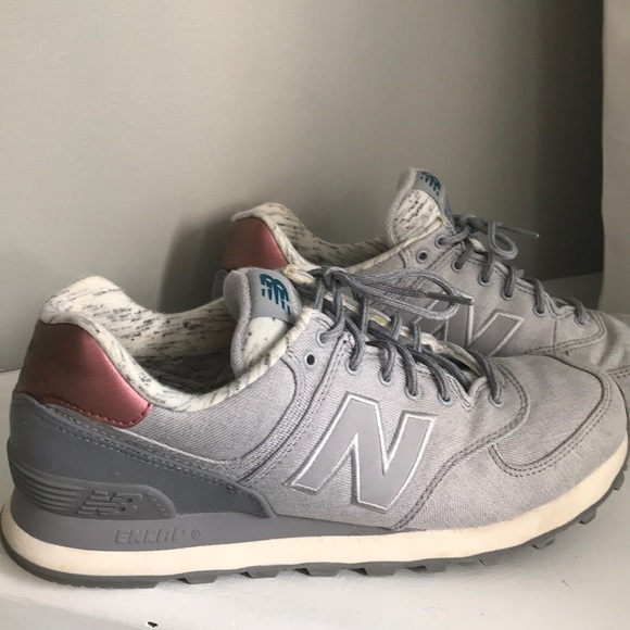 new balance 574 white and gold